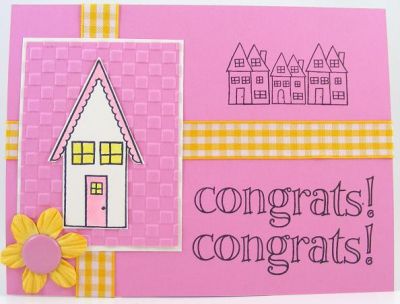 New House Congrats Card
This card features houses4us clear stamp set.  The embossing folder is by Sizzix.
Keywords: houses4us