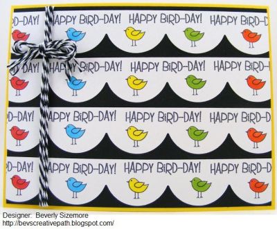 *Happy Bird-day Card
Mix the sentiment from turkey2love with the little bird from trees2build for this quick card.
