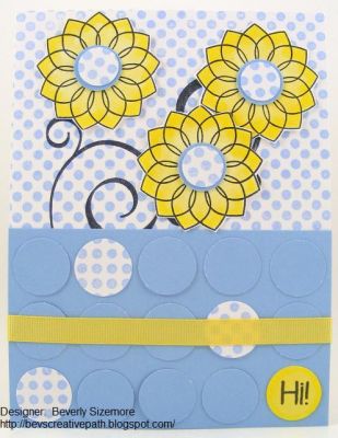 *Dotted "Hi" Card
Sets used:  dots2love, sea2flower and swirls2build

