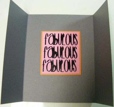 *You Are Fabulous Card (inside of card)*
This is the inside of my gate-fold card.  Youare2square was heat embossed with black powder.
Keywords: Youare2square