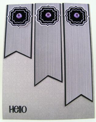 ***Lavender "Hello" Card***
Set used: framefive2stamp 
Diecut Used:  Sizzix Framelits (#657914 Labels, Fancy #5)
Keywords: framefive2stamp