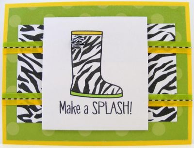 ***Splashy Zebra Boots Card***
Love the patterns4boots that goes with boot4rain set.  :)
Keywords: patterns4boots
