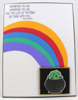 End Of The Rainbow Card
Card features shamrocks4us clear stamp set.
Keywords: shamrocks4us