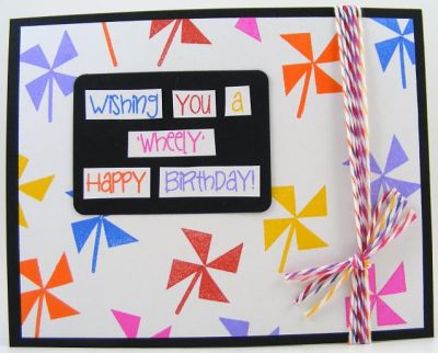 *Wheely Birthday Card*
pinwheels2stamp clear stamps used for this fast and easy birthday card

The inks are the Stephanie Barnard Colorbox inks.
Keywords: pinwheels2stamp