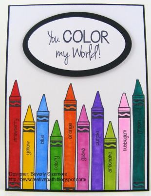 You Color My World Card
Keywords: words4crayons