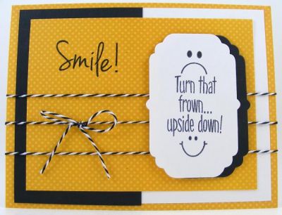 Upside Down Frown Card
Quick and easy card using faces4stamps plus Sizzix Framelits. 
Keywords: faces4stamps