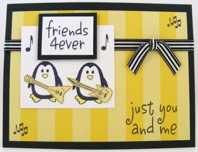Friends Forever Card
SOL Stamps Used -- morepenguins2love and guitars2play
Keywords: morepenguins2love