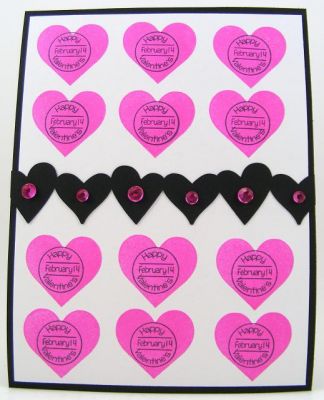*Valentine's Day Postmark Card
I used Love2Hug with postmark2stamp on this one.  Border done with Sizzix eClips.
