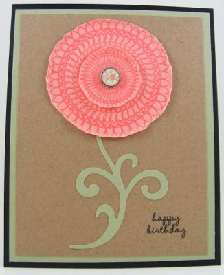 Spiros "Flower" Card
I used spiros2stamp clear stamp set to create the "flower" on this card.  The diecut is by Sizzix.
Keywords: spiros2stamp