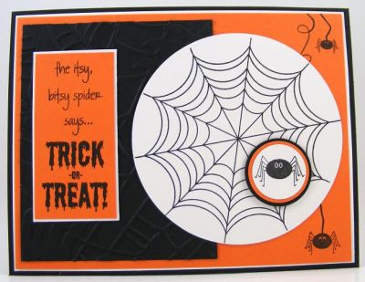Trick Or Treat Web Card
Card features the limited edition clear stamp sets "web4you" and  "spooky2scare."
Keywords: SOL web4you and spooky2scare
