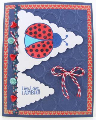 *Live Love Ladybug Card*
ladybugs2love with Sizzix scalloped pennant framelits and embossing folder
Keywords: ladybugs2love
