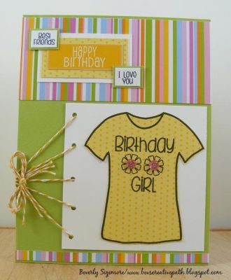 **Birthday Girl Card**
Patterned papers, twine and pink jewel embellishments are by The Stamps of Life too.
Keywords: tshirt2stamp