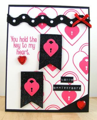 **You Hold The Key Anniversary Card**
Stamps and Dies Used -- heartlocket2love
Keywords: heartlocket2love