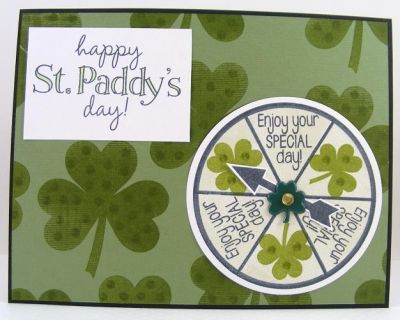 **St. Paddy's Spinner Card**
I used shamrocks4us with spinner2stamp to create this fast and fun card.  :)
Keywords: spinner2stamp