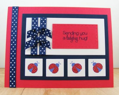 **Ladybug Hugs Card**
I used the stamp set ladybugs2love along with cardstock and polka dot ribbon by The Stamps of Life.
Keywords: Grid Die Set