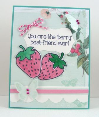 **Berry Best Friend Card**
Keywords: strawberries2stamp