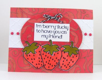 **Berry Lucky Friend Card**
Keywords: strawberries2stamp