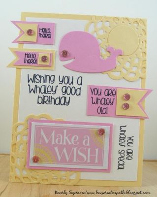 **You Are Whaley Old Birthday Card**
Stamps -- patterns4whales
Dies -- Stamps of Life (Whale) and Sizzix (Doily)
Ink Pad -- Clearsnap (Stephanie's Licorice)
Cardstock -- Stamps of Life (Candy and Lemonade plus white)
Patterned Paper -- Stamps of Life
Pink Jewel Embellishments -- Stamps of Life
Keywords: patterns4whales