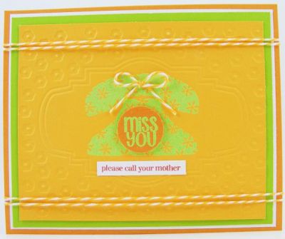 *Please Call Your Mother Card*
Embossing folder is by Sizzix.
Keywords: phones2decorate