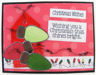**Christmas Wishes Card**
I used black wire for "stringing" my stamped lights.  :)
Keywords: lights4Christmas