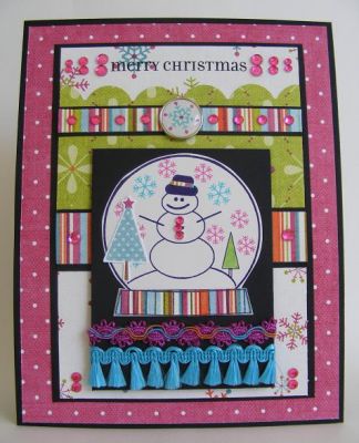 Merry Christmas Snowglobe Card
The patterned papers on this one are by My Mind's Eye (Colorful Christmas Collection).
Keywords: November Joy2Christmas Set