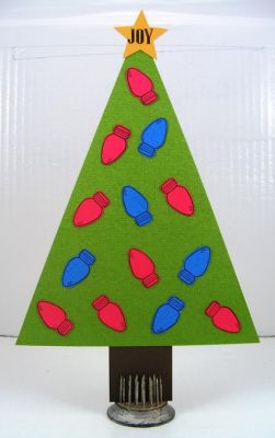 Christmas Tree Card
Fun shaped card using the November set called Joy2Christmas.  This is a very
versatile set!  You can get lots of different looks from it.  :)

