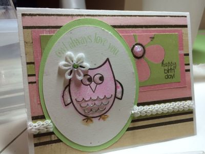 Daughter's Birthday
I've made half dozen cards in the last 4 years, if that. I'm really trying to get back into this and no better motivation than my daughter's 14th birthday. The first card I made was for her 2nd birthday. Anyway....
Misc patterned paper and solids to match, stickles glitter glue and some random ribbon in my stash. I have no idea what vendor my things came from at this point other than the stamps. Enjoy!
