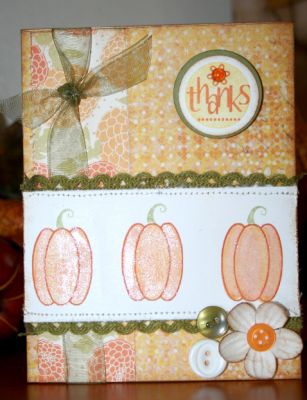 Thanks
Stamps of Life - Back2Bascs and Thanks2Fall
CTMH - Autumn Terracotta, Goldrush, Olive. Just Blooms, Olive Ribbon
PTI - Autumn Abundance paper
Shimmerz- pumpkin
Buttons
Robins Nest - Flame

Keywords: Fall, CTMH,