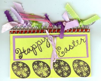 Easter basket stuffer
This is a small 3 X 5 notebook that was decorated to put in an Easter basket along with colored pencils or crayons.  
