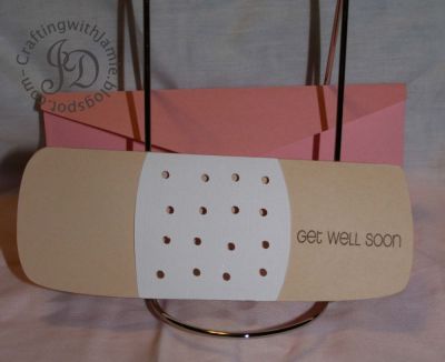 Get Well Soon Card
You can find a ful list of supplies on my blog.
http://craftingwithjamie.blogspot.com/2011/03/wild-card-get-well-soon.html
