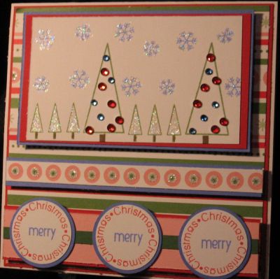 Joy2Christmas 
Oh, how I love this set. Totally cute! I am really happy with the way this card turned out for me! I love the color pink and I love love love glitter and this card has both! So much fun!
