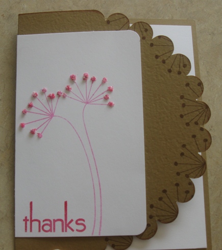 thanks
used kraft CS and white. very simple card! used some flower soft as well.
