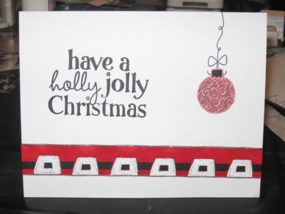 jolly x-mas
i love this month stamp. my card is nice and smelly with the smell of candy cane . i used jelatins candy cane embossing powder for the bulb and boy does it smell. its awesome.
