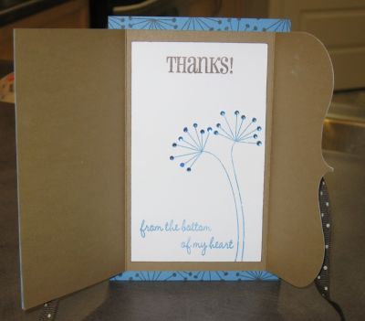 inside thank you tri fold card
here is the inside of my tri fold thank you card added gems to the flower :)

