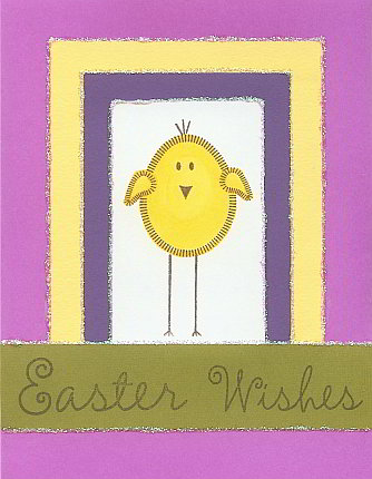 Quick Chickadee Glitter Easter Wishes Card
