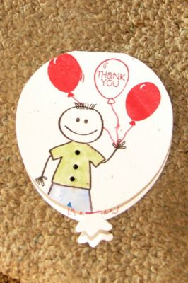 Balloon Thanks
Made with assistance of my 3 year old grandson for a neighbor who had given him 3 balloons!
Keywords: Thank You Thanks