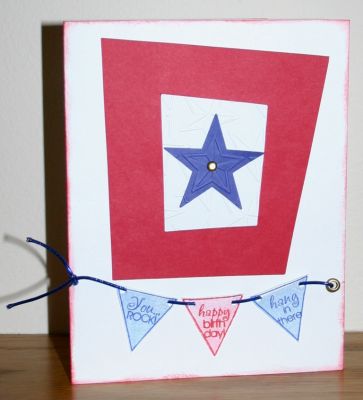 Military BDay card
Bday card for my son who is celebrating his 23rd bday, but his first as an officer in the USMC. This card reminds me of the service flag that hangs in our front window.
Keywords: birthday, military, masculine