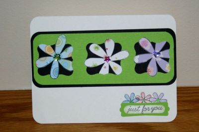 Get Well Mary!
Scraplifted this idea from Danni (Thanks!!), then used the punchies from this card to make the next card.
Keywords: daisies4you daisies getwell