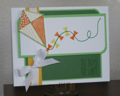Skys the Limit
Haven't had a chance to make a card using my {Stamps} of Life stamps in awhile.  When the new set Kites2Fly came I just HAD to use it!! Made this card using fun bright colors.
