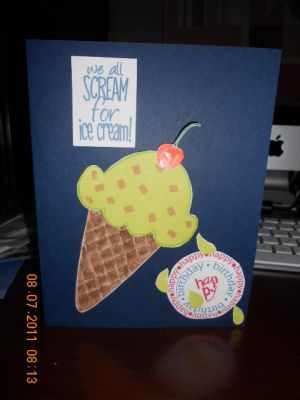 Birthday for Grandson
Keywords: ice cream, cone, cherry, circles