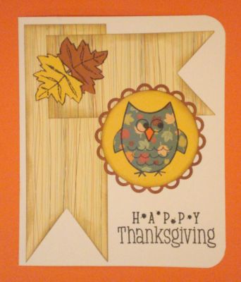 Happy Thanksgiving
Paper pieced the owl to make a Thanksgiving card. Such a cute set
