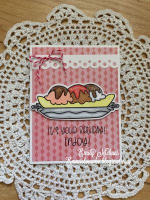 Enjoy!
Colored my image with copic markers and added some glitter glue over to the toppings!
