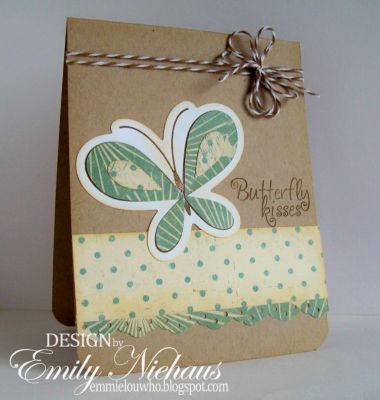 NEW Butterfly2build Die!
I just love Stephanie's new dies! I used some K&Company DP for my butterfly and border panel.  I also sponged distress inks around the edges of all of the papers. Couldn't resist adding a loopy bow at the top with some baker's twine!

TFL!

http://emmielouwho.blogspot.com/
Keywords: butterfly2build CAS die