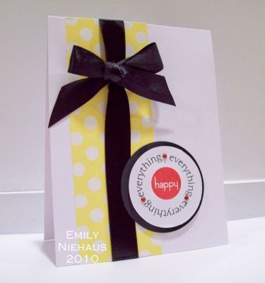 Happy Everything!
I made this for the TSOLD14.  The challenge is to use polka dots on your card along with any of your TSOL stamps!
Keywords: happy2beCircles TSOLD14