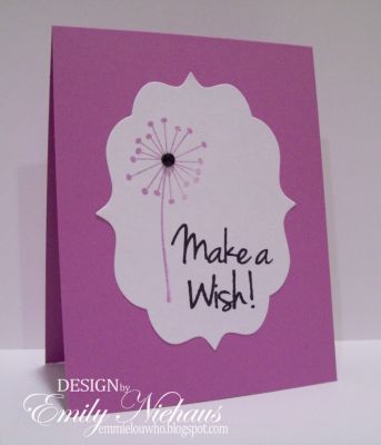 *make a wish
Made this with the new wish2make set, which matches the images in the thanks2you set!

I also used the Sizzix Framelits die, Fancy labels 4.

TFL!

http://emmielouwho.blogspot.com/
