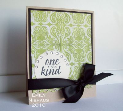 One Of A Kind...
I used one of the fabulous sentiments from the Youare2kind set.  I stamped it in black and framed it with some rhinestones. 

TFL!

http://emmielouwho.blogspot.com/
Keywords: Youare2kind
