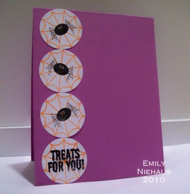 web4you
I used the new limited edition Halloween set, web4you for this card.  I also used a sentiment from the spooky2scare set.

TFL!

http://emmielouwho.blogspot.com/
Keywords: web4you Halloween