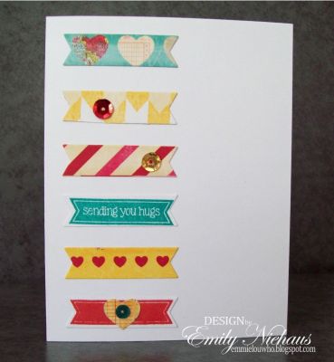 *Sending Hugs
Using the minibanners2cut set that goes with the banner dies in the the Christmas light set!
