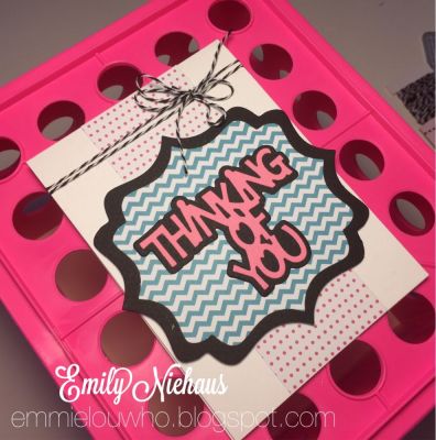 *Thinking of You-pink
I used the "thinking of you" word die, Celebrate patterned paper and black baker's twine for this card.

TFL
