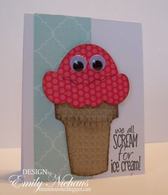 *Scream for Icecream
This card uses the new icecream dies that coordinate with scream4icecream and cone2dish stamp sets.

TFL!

http://emmielouwho.blogspot.com/
